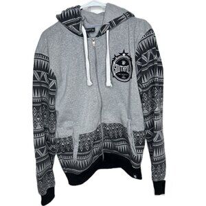 Southpole Y2K Men's Gray Full Zip Hoodie Size M Graphic Print Vintage